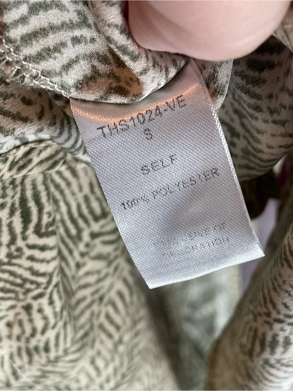 THML size small green blouse smocked bodice with ruffle sleeves